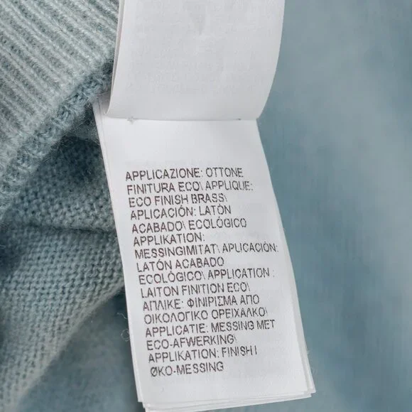 Brunello Cucinelli SS/20 Blue Cashmere Monili-Bead Sweater - Picture 11 of 13